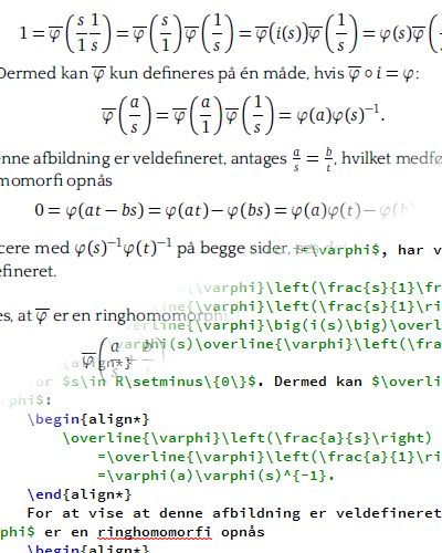 Mathematics and underlying LaTeX